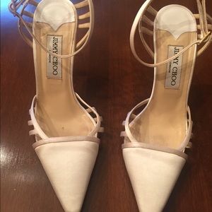 White satin Jimmy Choo wedding shoes! size 37 shoe